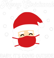 Merry Christmask Baby it's covid outside koszulka świąteczna damska