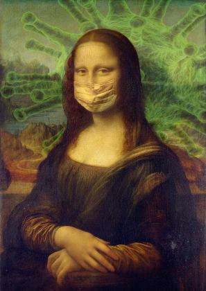 Mona Lisa w maseczce ochronnej koszulka