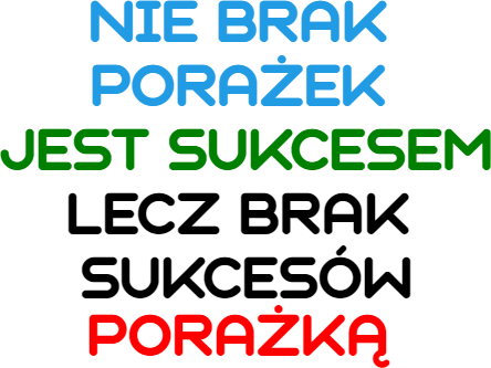 Nie brak porażek jest sukcesem, lecz brak sukcesów porażką