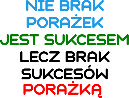 Nie brak porażek jest sukcesem, lecz brak sukcesów porażką