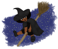 Mała Czarownica - Little Witch - duża koszulka z czarnymi rękawami