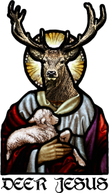 Deer Jesus DUŻY nadruk