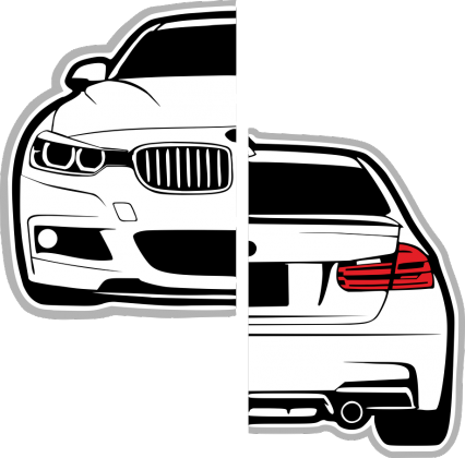 BMW F30 Front N Back (koszulka męska)