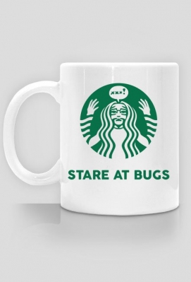 Kubek "STARE AT BUGS" - Programista płakał jak commitował