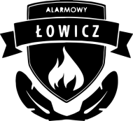 kubek biały czarne logo