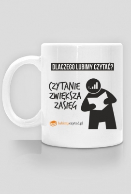 Kubek PiktoGrafiki - Czytanie zwiększa zasięg - LubimyCzytać.pl