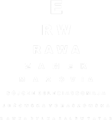 Rawa - tablica Snellena - czarna