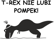Koszulka T-Rex nie lubi pompek Męska Biała