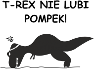 Koszulka T-Rex nie lubi pompek Damska Biała