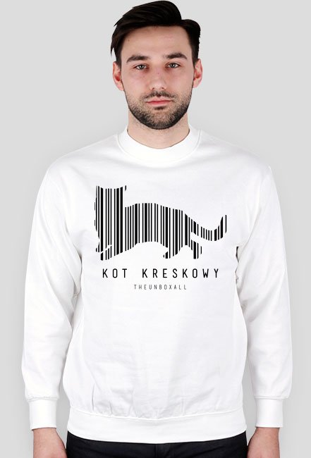 Bluza Kot Kreskowy Czarny Nadruk Bluza Bez Kaptura W Theunboxall