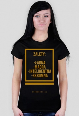 Koszulka ZALETY DAMSKA LIMITED (złoty nadruk) - TheUnboxall