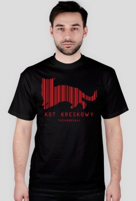 Koszulka KOT KRESKOWY (czerwony nadruk) - TheUnboxall