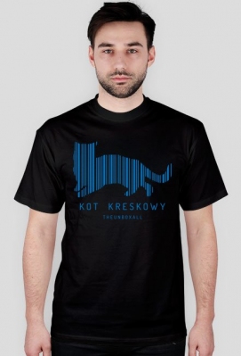 Koszulka KOT KRESKOWY (niebieski nadruk) - TheUnboxall
