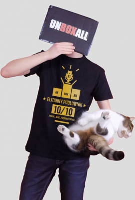 Koszulka ELITARNY PUDŁOWNIK MĘSKA (złoty nadruk) - TheUnboxall