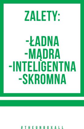 Koszulka ZALETY DAMSKA (zielony nadruk)