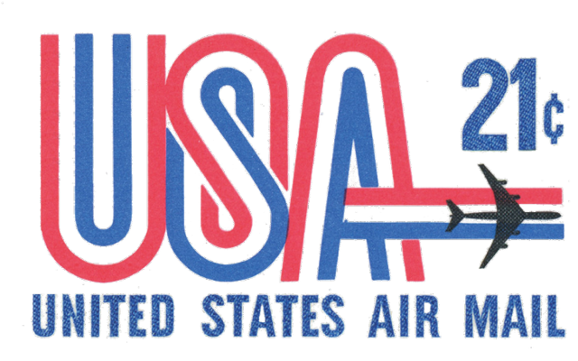 T-shirt męski biały z nadrukiem USA AIR MAIL
