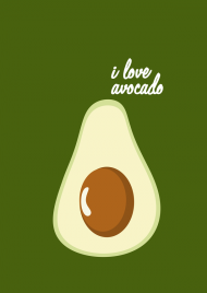 koszulka full print i love avocado