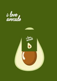 bluza męska full print i love avocado