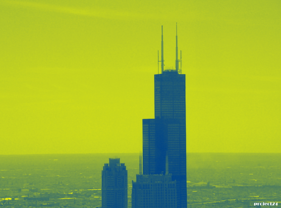 Plakat - widok na budynek Sears Tower Chicago city