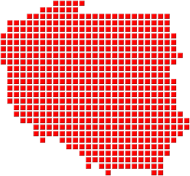 Mapa Polski piksele - koszulka męska Prawo Wilka