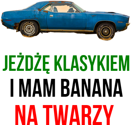 Kubek - Jeżdżę klasykiem i mam banana na twarzy - Plymouth