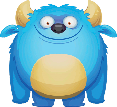 Blue monster wants to play with you!