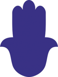 Ręka Fatimy Blue-Violet. Prosty T-Shirt damski