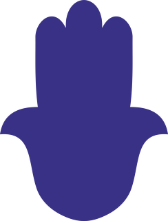 Ręka Fatimy Blue-Violet. Prosty T-Shirt damski