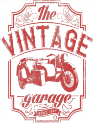 Body niemowlęce, nadruk: motocykl z wózkiem bocznym, napis Vintage garage