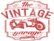 Czapka z daszkiem, nadruk: motocykl z wózkiem bocznym, napis Vintage garage