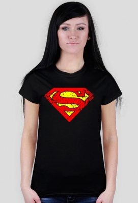 KOSZULKA t-shirt damska SUPERMAN wersja grunge DUŻE LOGO multi color - Shirt4Everyday