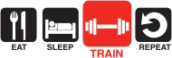 Eat Sleep Train Repeat - v1 - black/red