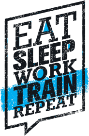 Koszulka Eat Sleep Work Train Repeat - Black/Blue
