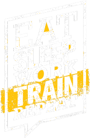 Koszulka Eat Sleep Work Train Repeat - White/Yellow