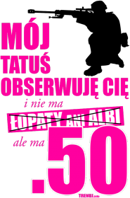 Moj tatuś obserwuje cię i nie ma łopaty ani alibi ale ma .50