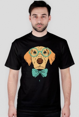 Koszulka męska - PIES HIPSTER - GingerCat-WiciaArt