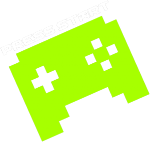 PRESS START PAD green - dark blue t-shirt - nadruk