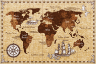 Mapa Świat Kontynenty Podróże Geografia Europa Ameryka Azja RÓŻNE KOLORY