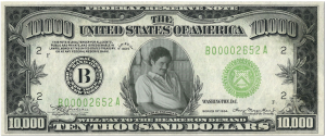 Dollar - Czarna Męska - nadruk