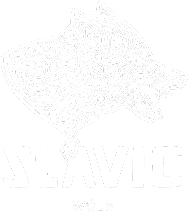 Slavic white WOLF print- bezrękawnik