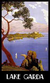 Jezioro Garda 1924 Retro Vintage