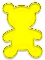 Żółty neonowy miś