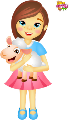 Dziewczynka z owieczką - koszulka dla dzieci