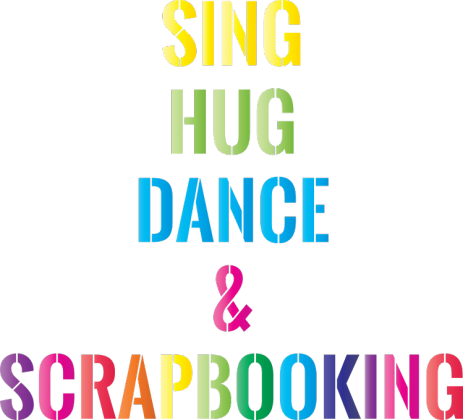 T-shirt Damski - Sing, hug, dance and scrapbooking