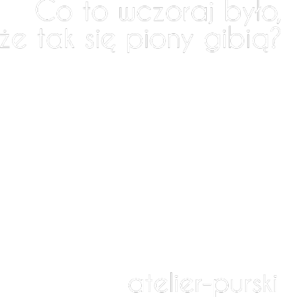 Co to wczoraj było, że tak się piony gibią? atelier-purski
