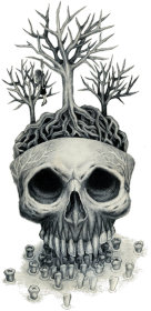 Skull Tree Man White
