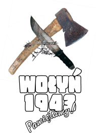 X48POL Koszulka "Wołyń 1943" logo białe - czarna