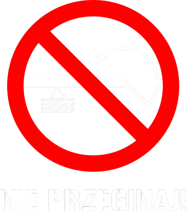 Nie przeginaj! Czarna z białym dużym napisem.