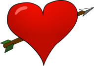 Kubek z uszkiem w kształcie serduszka Serce przebite strzałą