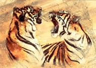 Kolorowa maseczka wielokrotnego uzytku Tygrysy bengalskie